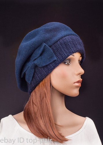 Berretto donna blu scuro
