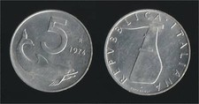 5 LIRE 1974 DELFINO E TIMONE -