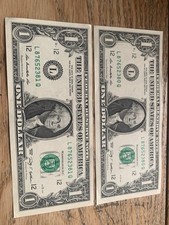 Lotto 2 Banconote Dollari Americani Numeri Consecutivi 