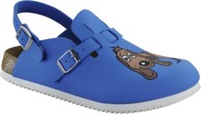 BIRKENSTOCK Ciabatte zoccoli KAY DOG birko-flor antiscivolo cinturino CANE BLUE 