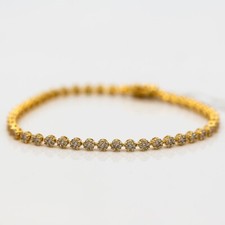 Bracciale Tennis 750/18K Oro Giallo Diamanti 2,08ct 17,5cm