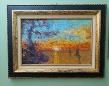 Roberto Masia,fusionismo - olio su tela. Titolo: da Cefalù - 40x60