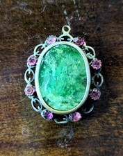 Ciondolo  - Pendente - Bronzo Argentato - Smeraldo Antico