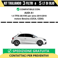 Tagliando per AUDI A1 1.4 TFSI 92 kw Benzina 2014-2018 - 5 Lt di olio + 3 Filtri