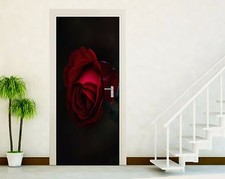 ADESIVI PORTE ADESIVO PORTA WALL STICKERS DECORAZIONE CASA ROSA ROSSA  P11