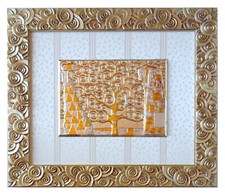 GUSTAV KLIMT L'ALBERO DELLA VITA QUADRO ARGENTO cm33x24 CORNICE cm63,5x54,5 ARTE