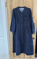 Abito Toast Denim Midi Smock Taglia 16 Blu Indaco Tasche Cotone Minimal Utility