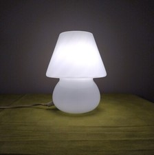 Lampada vintage Fungo Vetro Murano Anni 70/80 In Vetro Bianco a spirale 