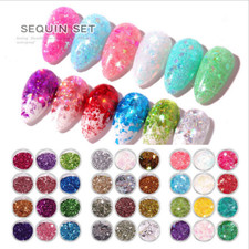 Set 12 Colori Paillettes Nail