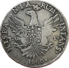 Piastra 12 Tarì 1800 Palermo Sicilia Tari