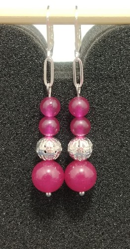 Orecchini con giada rossa i - con,