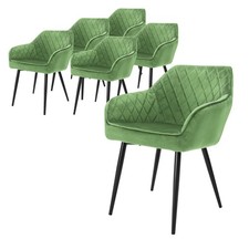 6 Poltroncine in velluto verde