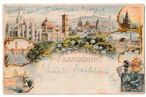 Cartolina 1903 acqua minerali - acqua,