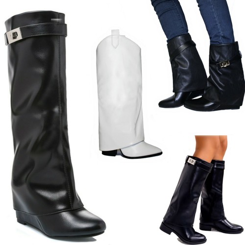 Scarpe donna stivali zeppa - scarpe,