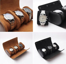 Porta orologi box cofanetto 3 scomparti vera pelle da viaggio portatile Lusso