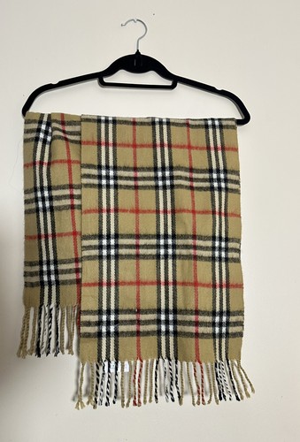 Sciarpa quadri cashmere beige