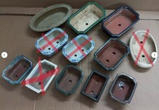 8 vasi per bonsai vari decori - usati - da 14 a 30 cm di lunghezza