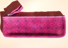 VERO VINTAGE 1970 Astuccio Portapenne Fucsia Pelle o Similpelle deco Geometriche