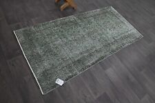 Tappeto vintage turco Oushak 3x6 kilim tappeto anatolico fatto a mano decorazione boho VERDE