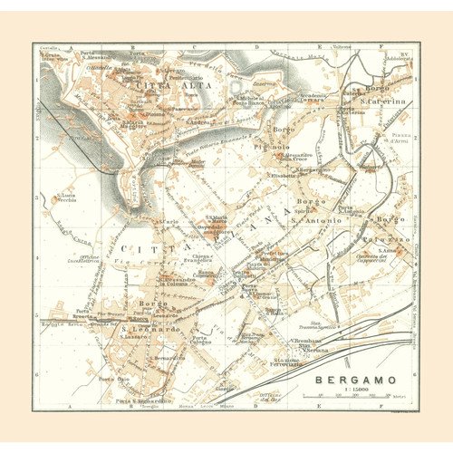 Mappa storica bergamo italia - mappa,