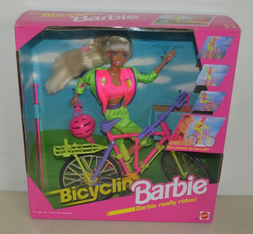 Bambola barbie bicicletta - barbie,