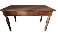 TAVOLO PRANZO o Studio  RETTANGOLARE LEGNO NOCE 1 CASSETTO 1930 Restaurato 