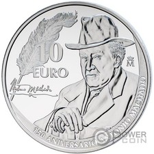 Moneta Argento ANTONIO MACHADO 150° Anniversario 10€ Euro Spagna 2025
