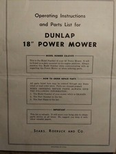 Dunlap 18" Power Mower foldout