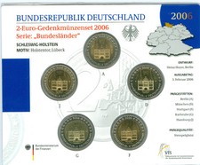 BRD 5 x 2 euro ADFGJ st in