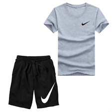 NIKE SET T-SHIRT PANTALONCINO UOMO DONNA NIKE LOGO MAGLIA COTONE GIROCOLLO
