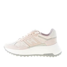HOGAN scarpe donna Sneaker H669 HI FI  camoscio e tessuto beige cipria e grigio