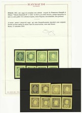 1863 Regno d'Italia - Saggi Grazioli completa carta gialla no gomma Raybaudi