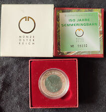 25 euro Austria 2004 argento e niobio proof fondo specchio ferrovia Semmering