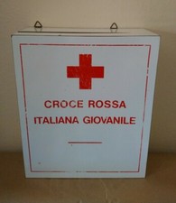 CROCE ROSSA ITALIANA GIOVANILE VECCHIA CASSETTA LEGNO PRONTO SOCCORSO ANNI 40/50