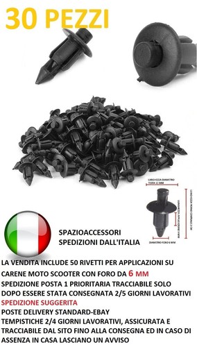Rivetti plastica foro 6 - rivetti,