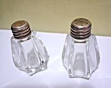 2 boccette cristallo spargi sale pepe con tappi agento