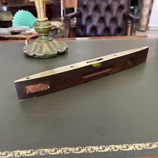 Antica livella da due bolle in legno ottone vecchio strumento vintage Inglese