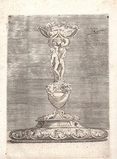 Enea Vico (1523 - 1567) - Vaso con donna e uomo nudi, 1543