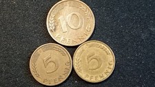 GERMANIA - N. 3 MONETE DA 5 E 10  PFENNIG DEL 1949 E 1950