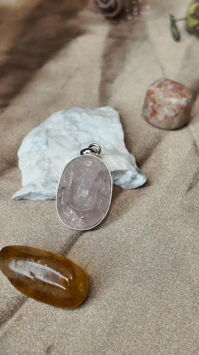 Rose quartz ganesha pendant - ganesha,