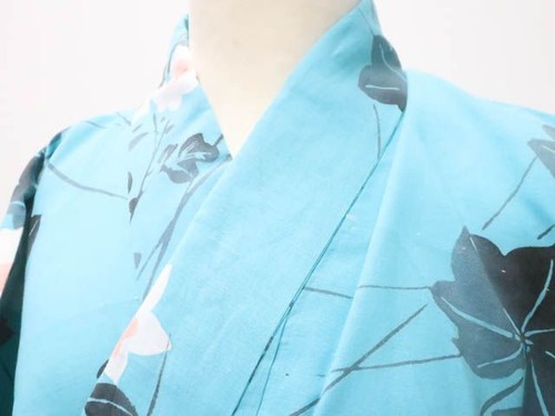 Kimono giapponese yukata teal - kimono,
