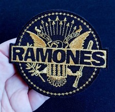 The Ramones Gold Eagle Punk Rock Band LICENZA ricamato ferro su PATCH