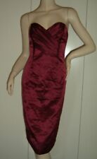 VESTITO ABITO DA CERIMONIA SATIN BORDEAUX SOCIAL TAGLIE FORTI LEGGI LE MISURE