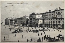 Cartolina Livorno tram piazza