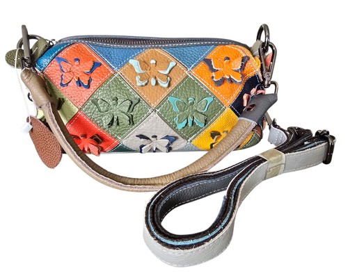 Borsa vera pelle pieno - pelle, fiore