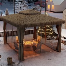 Double thatched roof - double,