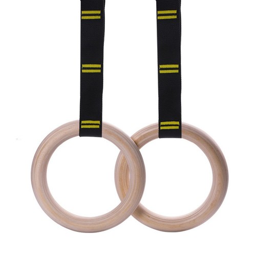 Anelli ginnastica legno con - anelli,