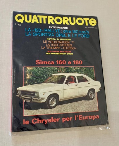 Quattroruote settembre 1970 - settembre,