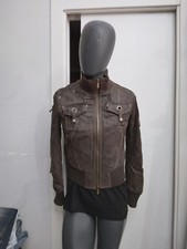 MONELLA VAGABONDA Giacca in vera pelle usato donna woman MARRONE Tg 48 XYC1076L