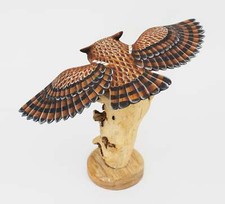 Statua statuina gufo in legno
